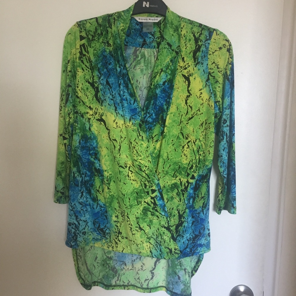 BIANCA NYGARD Long Sleeve V-neck Blouse